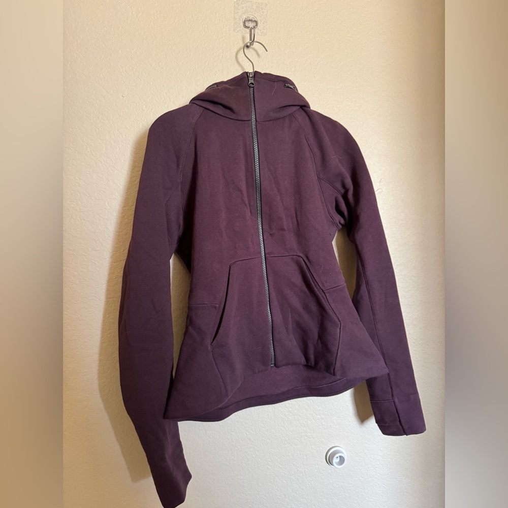 Lululemon &Go Destination Zip Up Hoodie Sweater Size 6 In Black Cherry Plum View 5